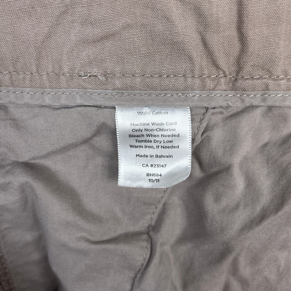 Talbots Womens Pants Brown Mid Rise Convertible Boyfriend 100% Cotton 12 - Picture 5 of 13
